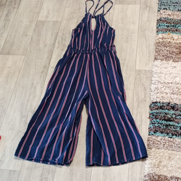 Universal Thread Pants - Womens Capri crop Romper 1pc red white blue knit sz XS UNIVERSAL THREAD